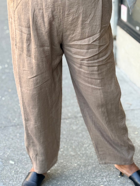 Eileen Fisher Organic Linen Lantern Pant-Walnut
