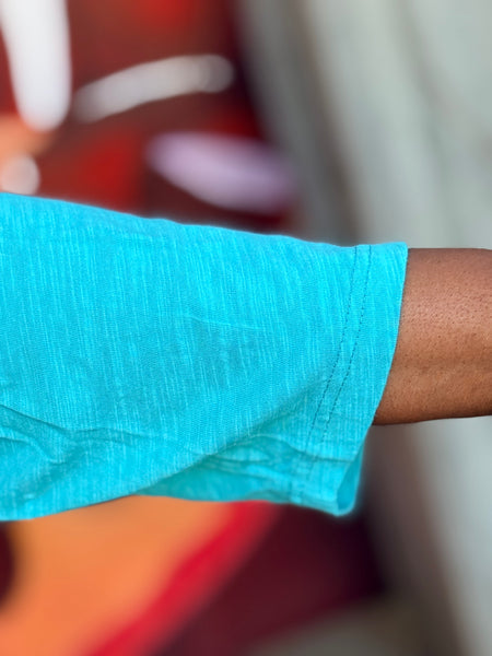 Kleen Seamed 3/4 Sleeve Swing Tee-Ocean