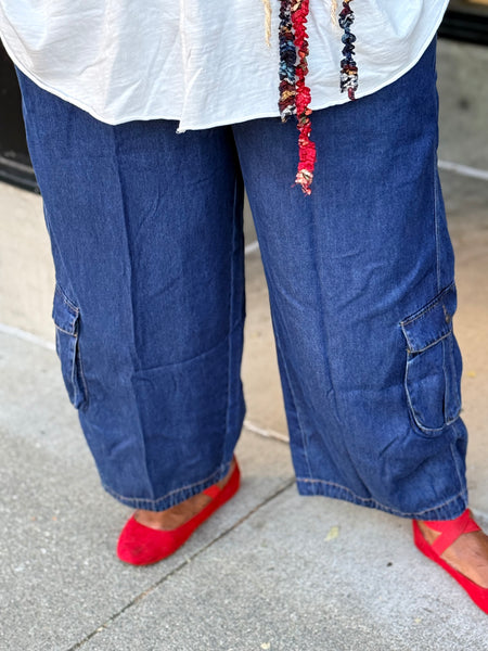 Kleen Citron Bleu Denim Cargo Pant- Nightblue