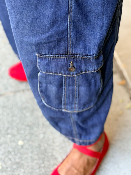 Kleen Citron Bleu Denim Cargo Pant- Nightblue