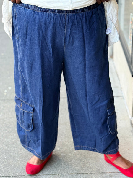 Kleen Citron Bleu Denim Cargo Pant- Nightblue