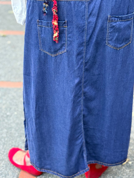 Kleen Citron Bleu Denim A-line Skirt-Nightblue