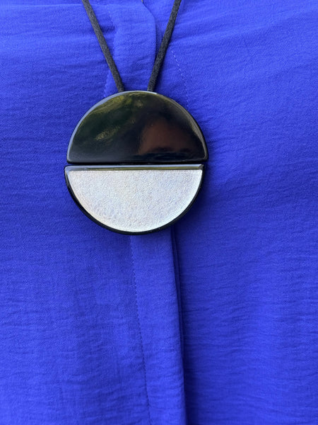 Zsiska Radiance 2 Bead Pendent- Silver/Black