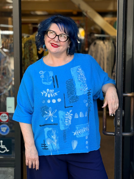 Jess and Jane Double Gauze Poncho Top-Terra