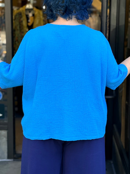 Jess and Jane Double Gauze Poncho Top-Terra