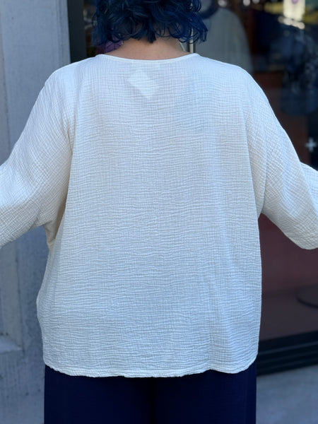 Jess and Jane Double Gauze Poncho Top-Serenade