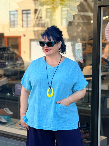 Jess and Jane Mineral Wash Short Sleeve-Seaglass
