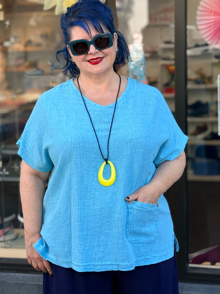 Jess and Jane Mineral Wash Short Sleeve-Seaglass