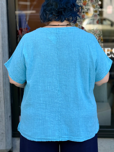 Jess and Jane Mineral Wash Short Sleeve-Seaglass