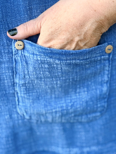 Jess and Jane Mineral Wash Short Sleeve-Indigo