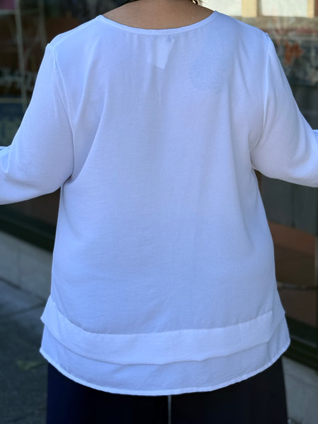 Sydney Project V-Neck Swing Top-White