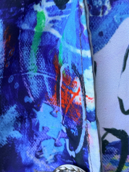 I-Reversibles Abstract Hooded Rain Jacket-Multi