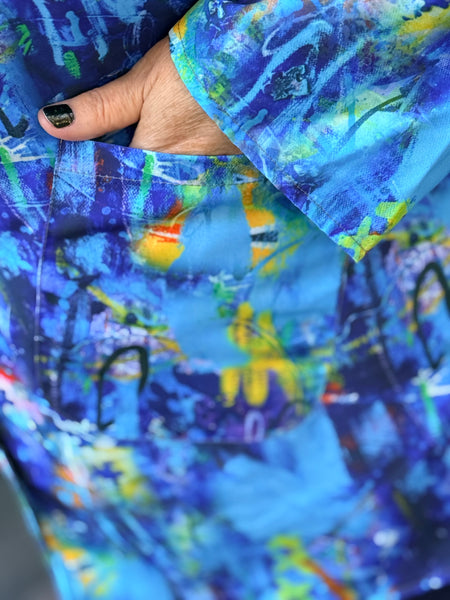 I-Reversibles Abstract Hooded Rain Jacket-Multi