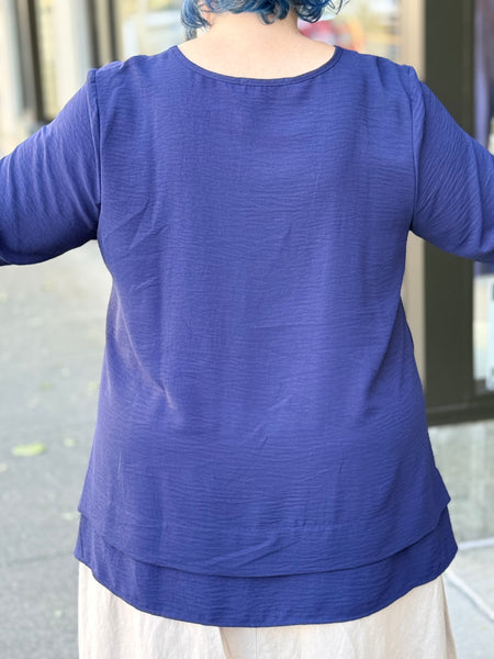 Sydney Project V-Neck Swing Top-Navy