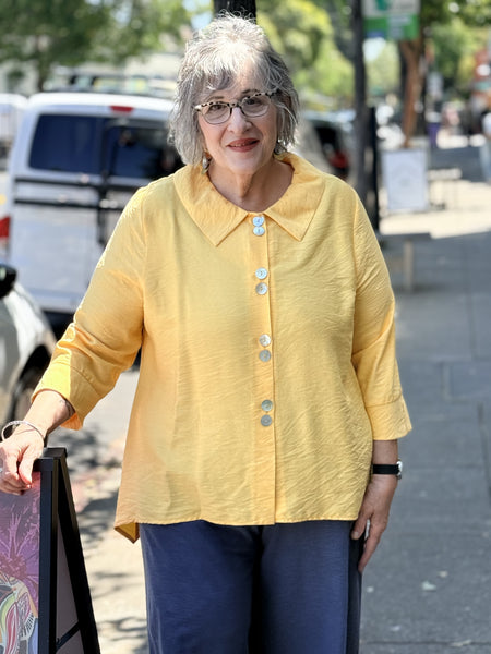 Niche Twin Button Jacket-Lemon