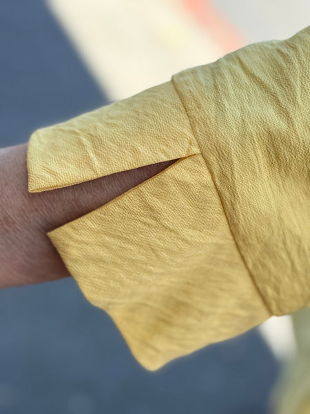 Niche Twin Button Jacket-Lemon