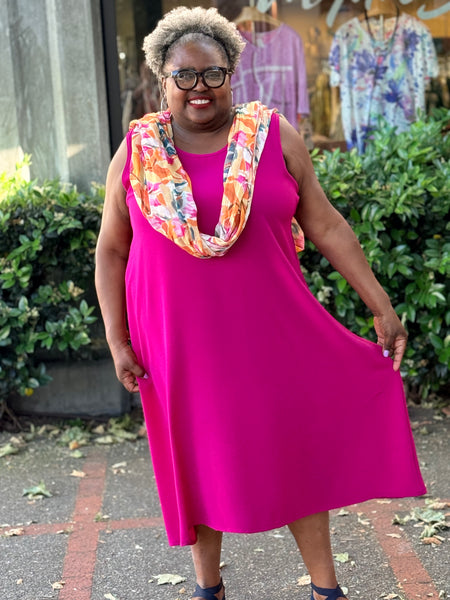 Sydney Project Air Flow Tank Dress- Magenta