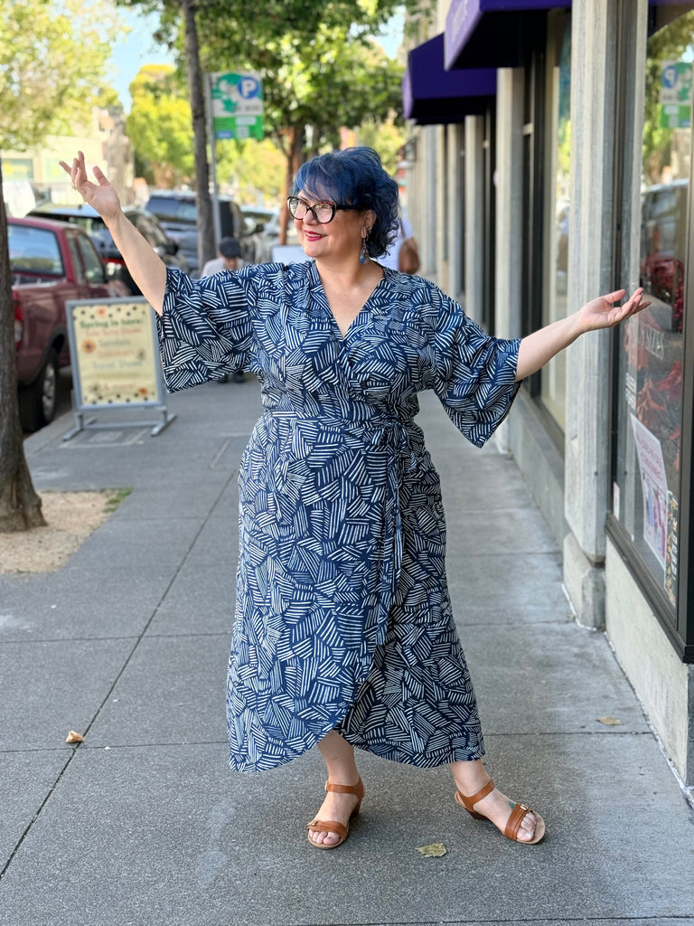 The Parlour Velma Wrap Dress-Blue – In Full Swing
