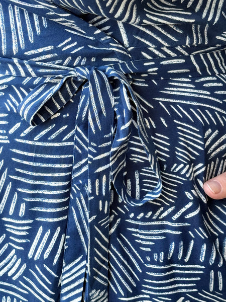 The Parlour Velma Wrap Dress-Blue