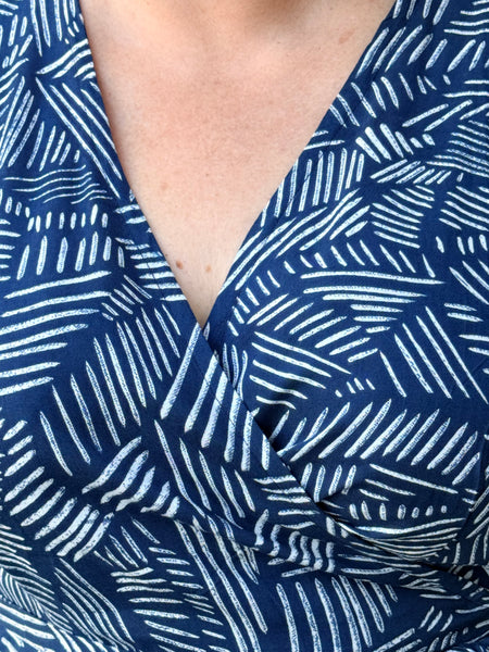 The Parlour Velma Wrap Dress-Blue