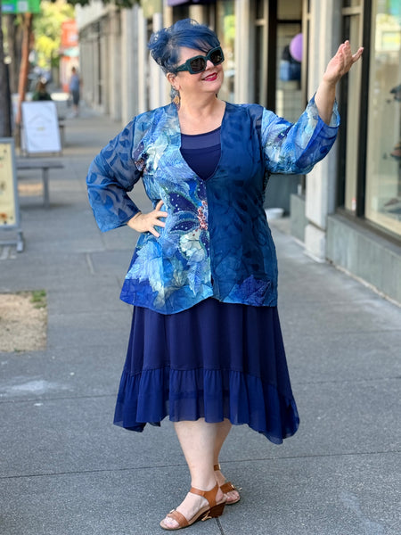 Aris A Chiffon Burnout- Blue Leaf