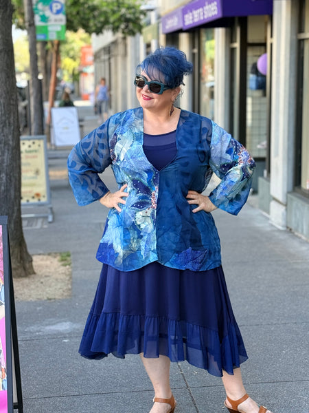 Aris A Chiffon Burnout- Blue Leaf