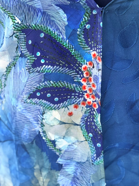 Aris A Chiffon Burnout- Blue Leaf