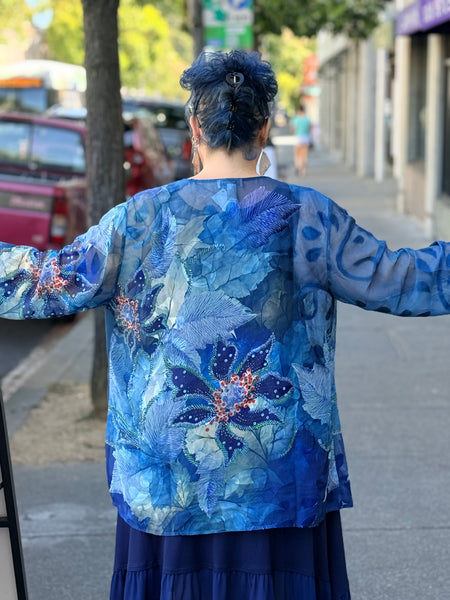 Aris A Chiffon Burnout- Blue Leaf