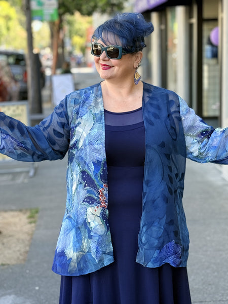 Aris A Chiffon Burnout- Blue Leaf