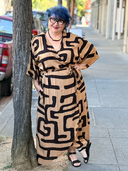 The Parlour Velma Wrap Dress-Maze