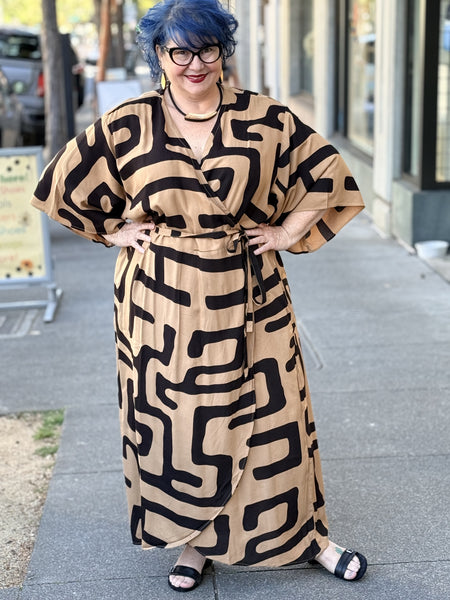 The Parlour Velma Wrap Dress-Maze
