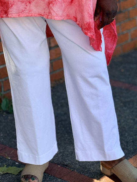 Jess and Jane Slim Leg Pocket Pant-White