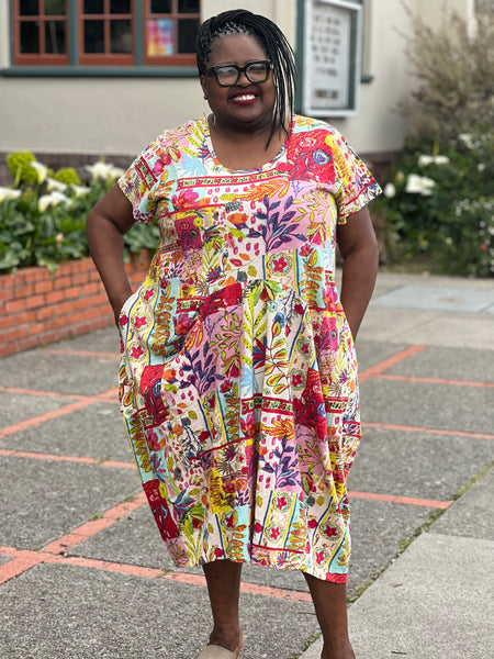 Orientique Cotton Jersey Short Sleeve Bubble Dress – In Full Swing