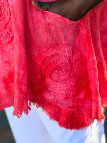 Oh My Gauze Circle Tunic-Washed Fire