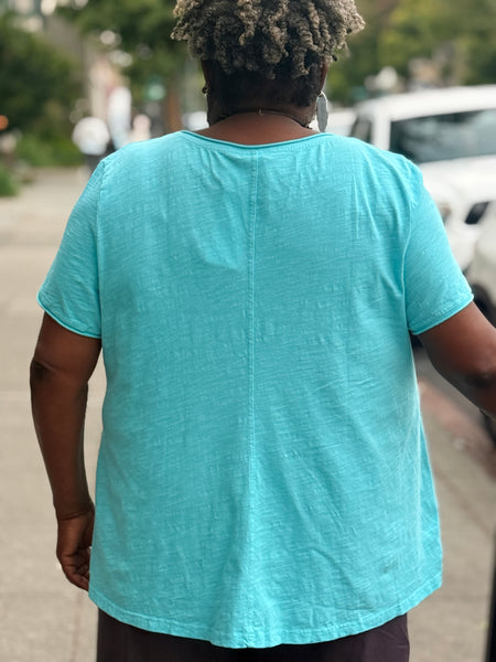 Kleen Seamed Short Sleeve Tee-Cyan