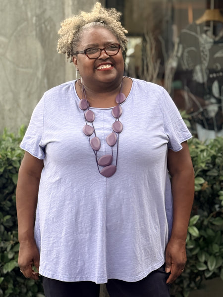 Kleen Seamed Short Sleeve Tee-Lavender