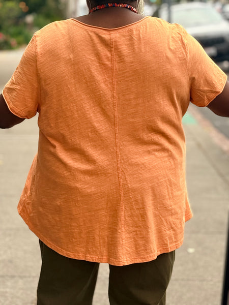 Kleen Seamed Short Sleeve Tee-Tangerine