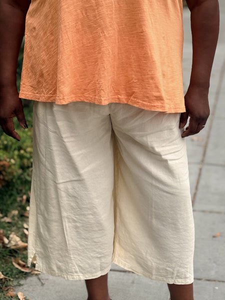Kleen Wide Band Crop Pant-Chiffon