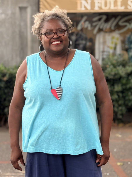 Kleen Cotton Swing Tank-Cyan