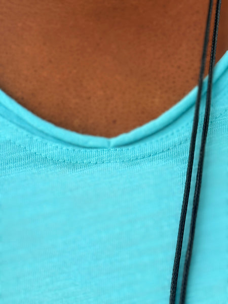 Kleen Seamed Short Sleeve Tee-Cyan