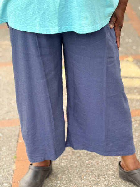 Kleen Wide Band Crop Pant-Cool Navy