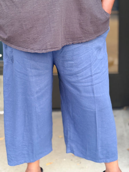 Kleen Wide Band Crop Pant-Cool Navy