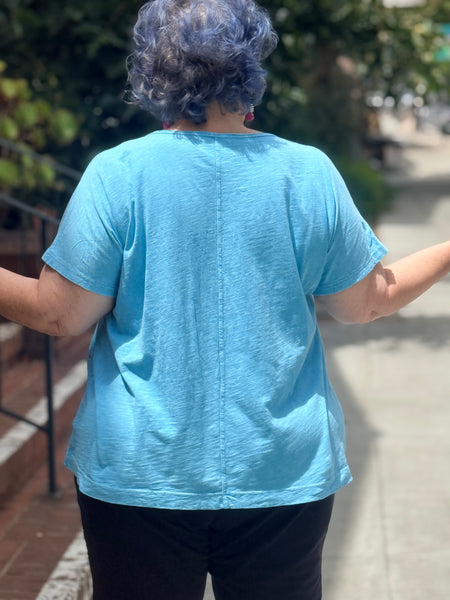 Jess and Jane Center Seam Boxy Dolman Top-Lakeside