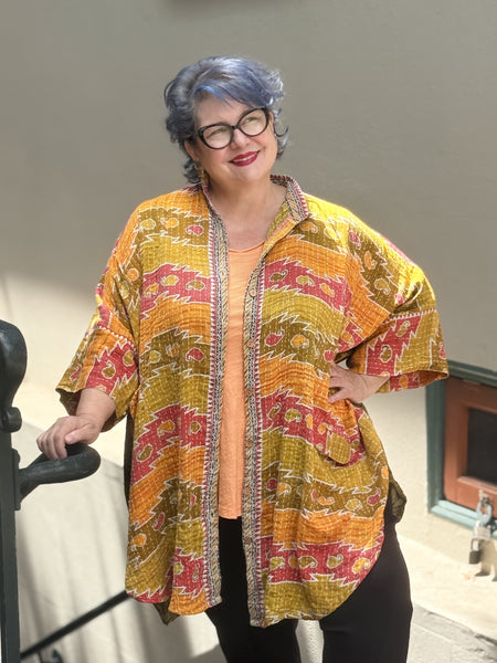 Pareo Kantha Free To Be Me Button Down-132