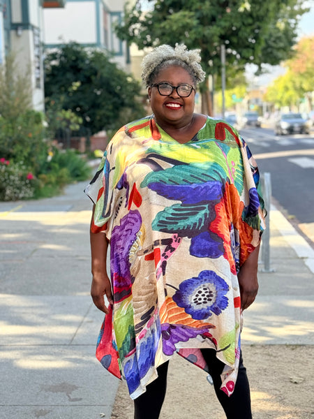KikiSol One Size Midi Kaftan-Urban Floral