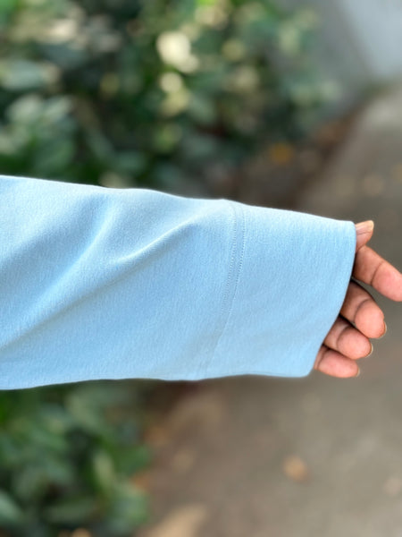 Blue Sky Cotton Bowen Zip Jacket- Dusty Teal