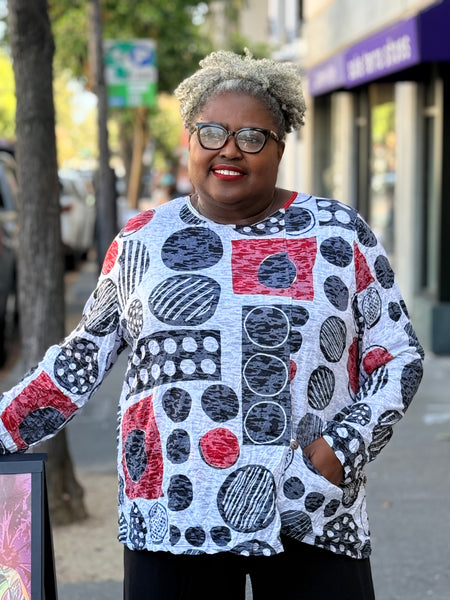 Jess and Jane Crushed Asymmetrical Top with Pocket- Bimba