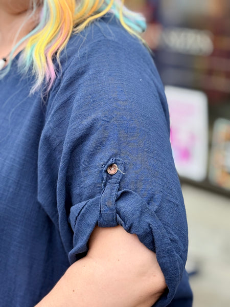 Pure Clothing One Size Pocket Detail Tunic- Navy