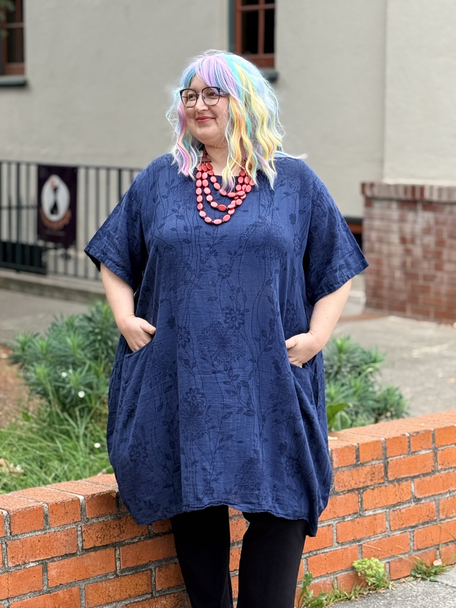cotton dress with pockets Organic Gauze Pocket its an easy choice for errands Plus Size - Women's M.MAC