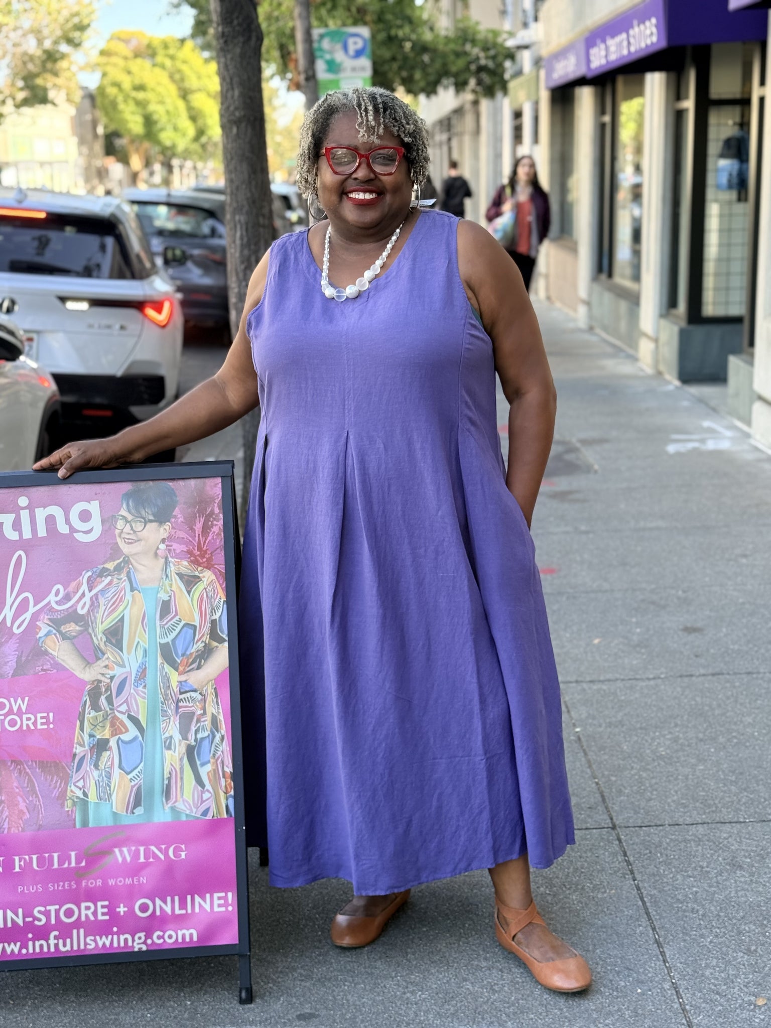 linen purple dress Handmade Maxi Dress, Double Wrap: Linen Boho Clothing depending on the mood Mimosa Linen Dress